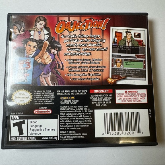Phoenix Wright Ace Attorney (Nintendo DS) CIB Complete - Capcom Edgeworth - Picture 2 of 5